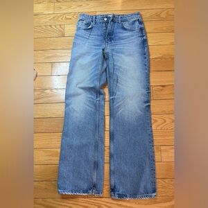 ZARA Straight Leg Jeans Size EU 36 US 4 Blue Slightly Wide New Without Tags